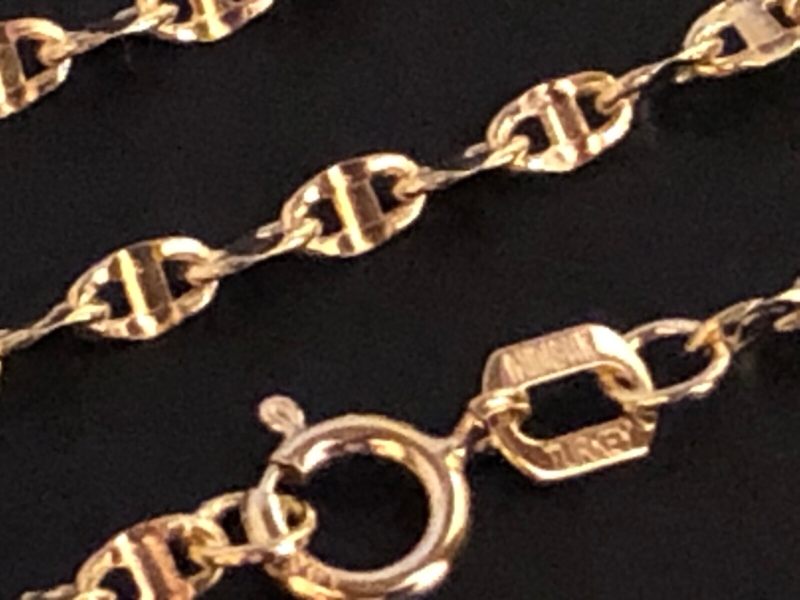 14 k Solid Yellow Gold 2.05mm Stamped Mariner Chain Necklace 16”,18”,20”,22”,24”