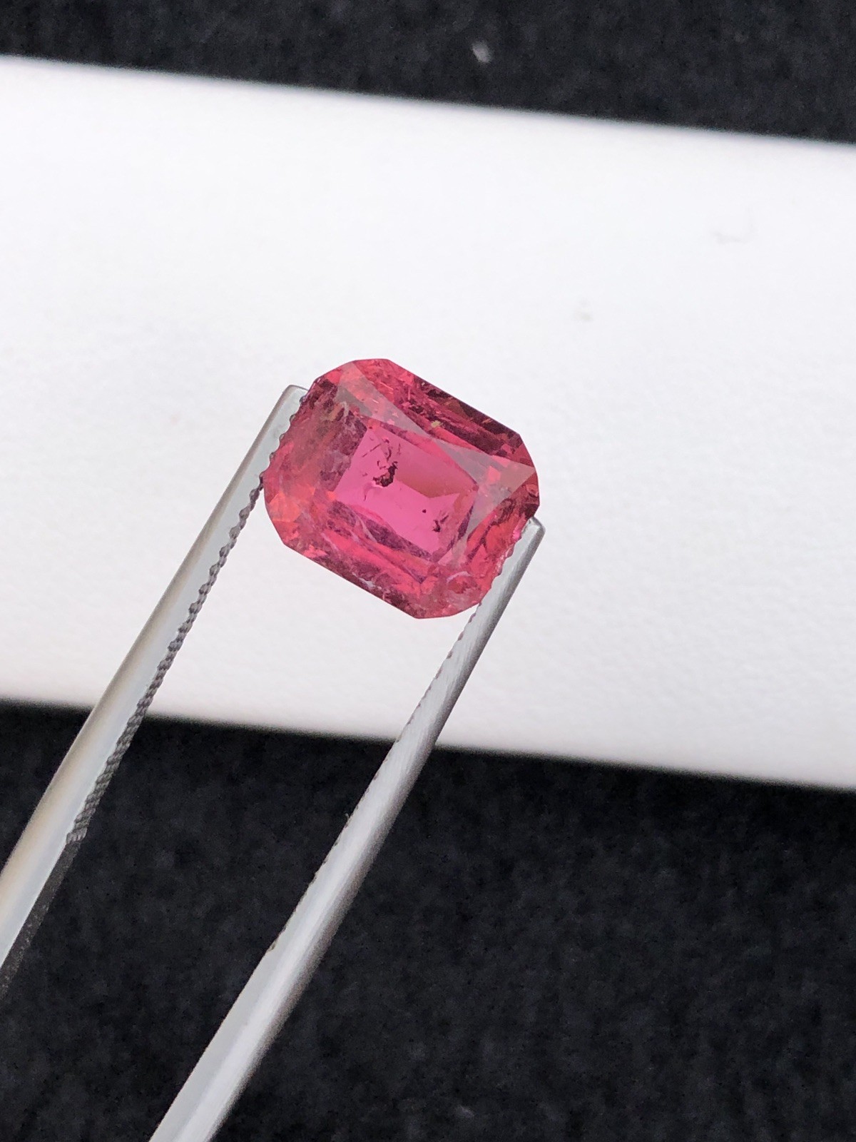 3.80 Cts Rubellite Tourmaline | Step Cushion Cut | Slightly Included