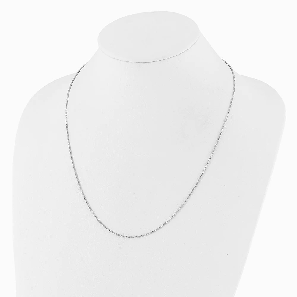 14K White Gold Adjustable 1.4mm Wheat Chain Necklace 22″-30″