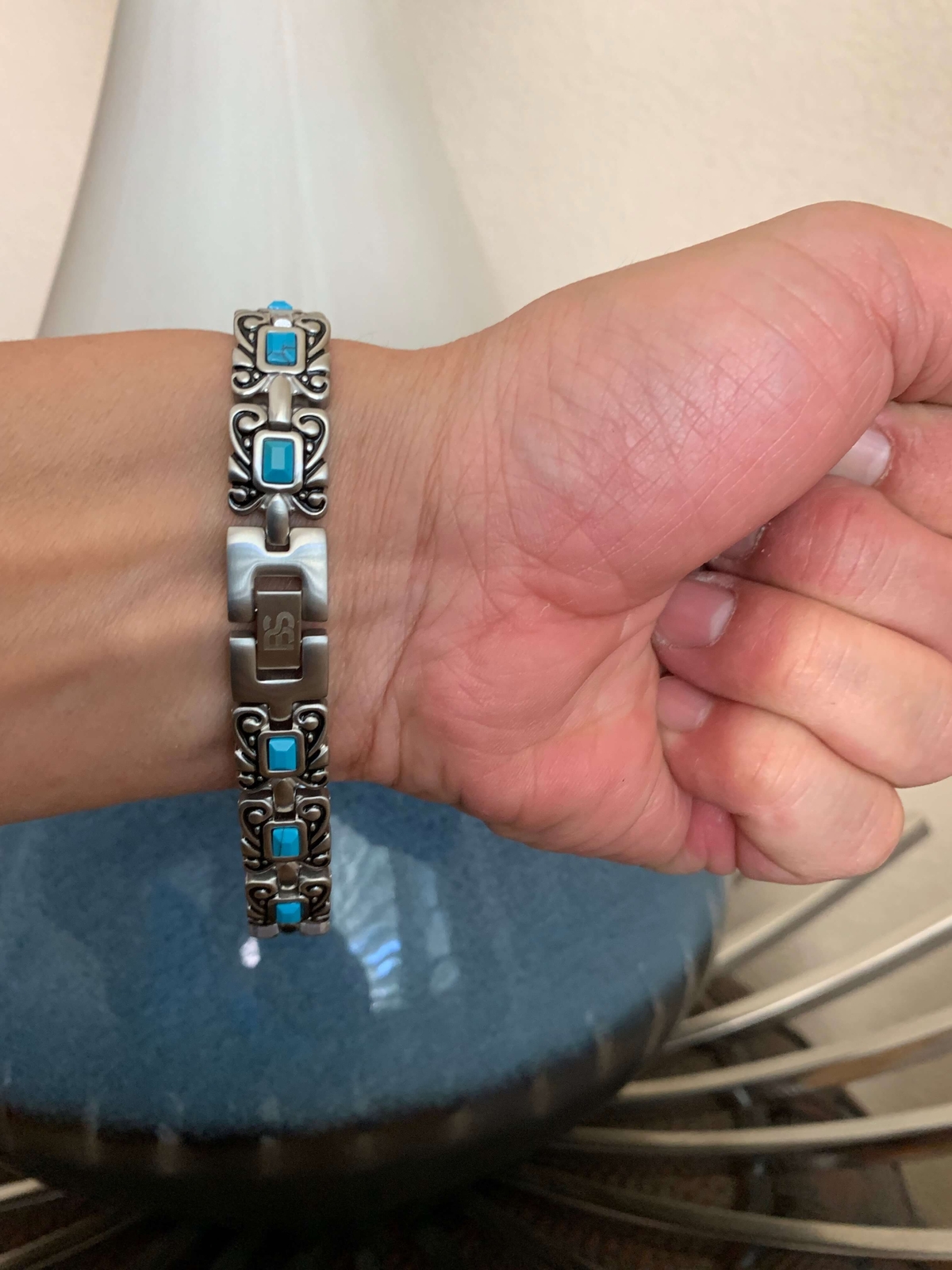 Turquoise Copper Magnetic Bracelet Men Balance Energy Power Arthritis Pain Joy