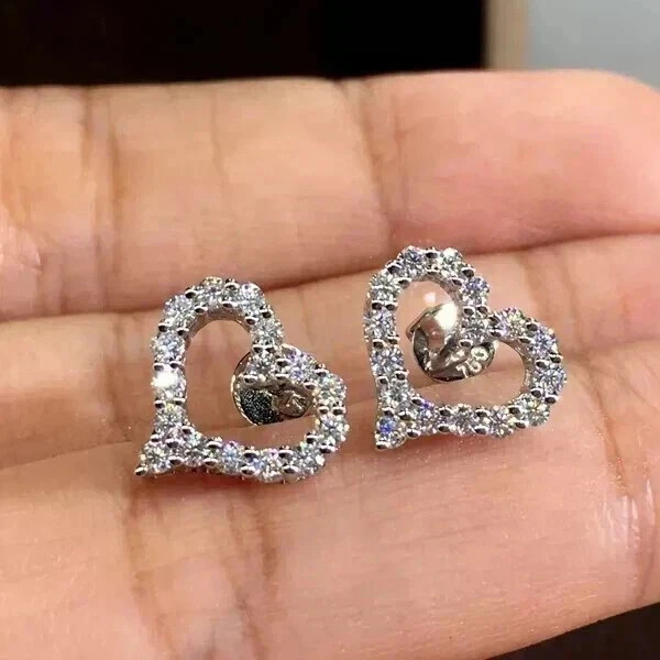2.00Ct Round Cut Lab-Created Diamond Women’s Stud Earrings 14K White Gold Plated