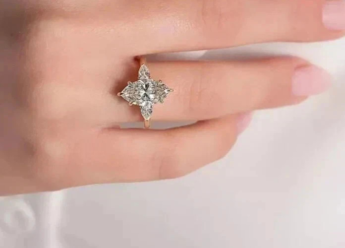 2.0 Ct Marquise Cut Lab Created Diamond Wedding Ring 14K Yellow Gold Plated
