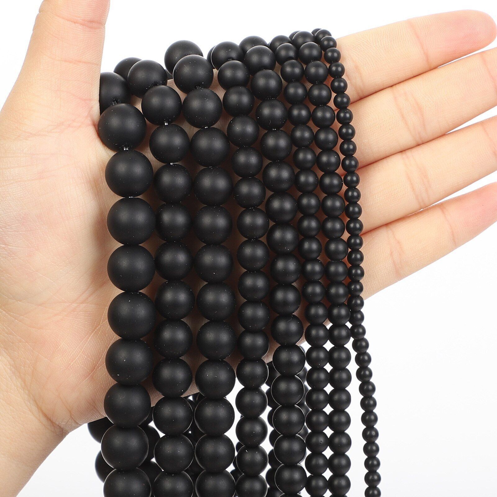Natural-Gemstone Round Spacer Loose Beads Jewelry Making 4mm 6mm 8mm 10mm 12mm