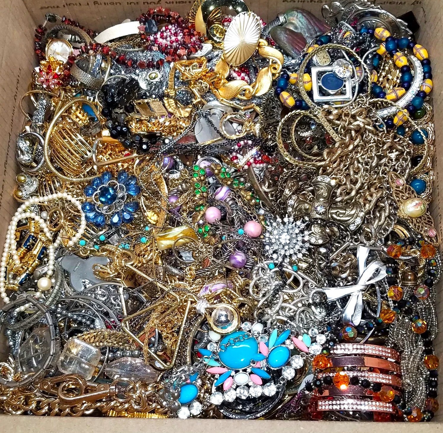 FREE SHIP! 5 Pound Lb Unsorted Huge Lot Vintage Jewelry Junk & Good Treasure