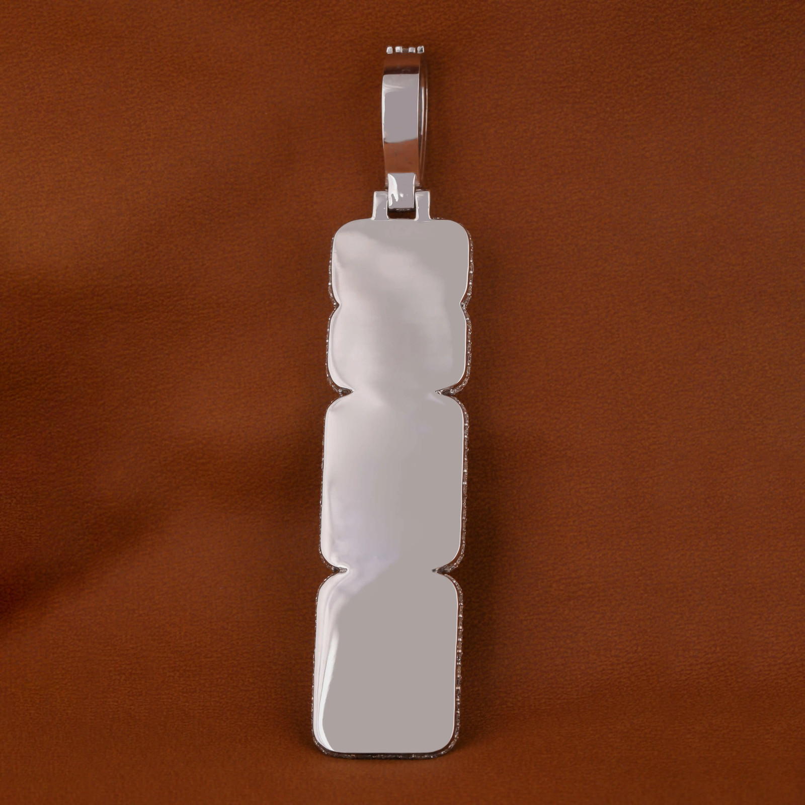 3.5Ct Round Cut Moissanite Custom Number 800 Pendant 14K White Gold Plated