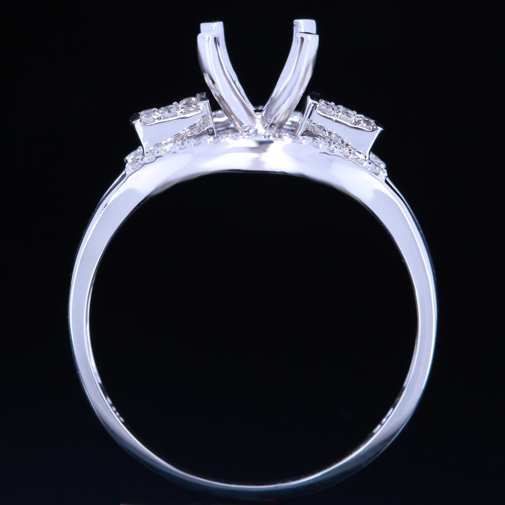 Solid 10k White Gold 5.5-6.5mm Round Diamond Semi Mount Engagement Ring Setting
