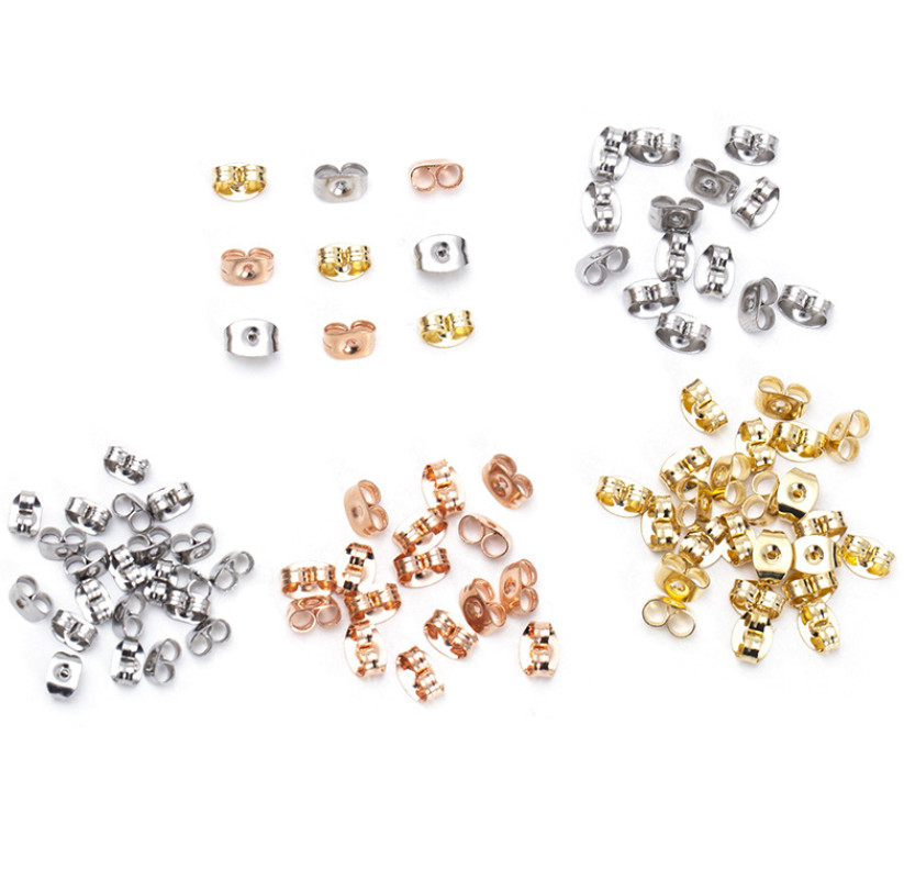 20Pcs Stainless Steel Earring Back Butterfly Ear Stopper Jewelry Making 6mm PS1