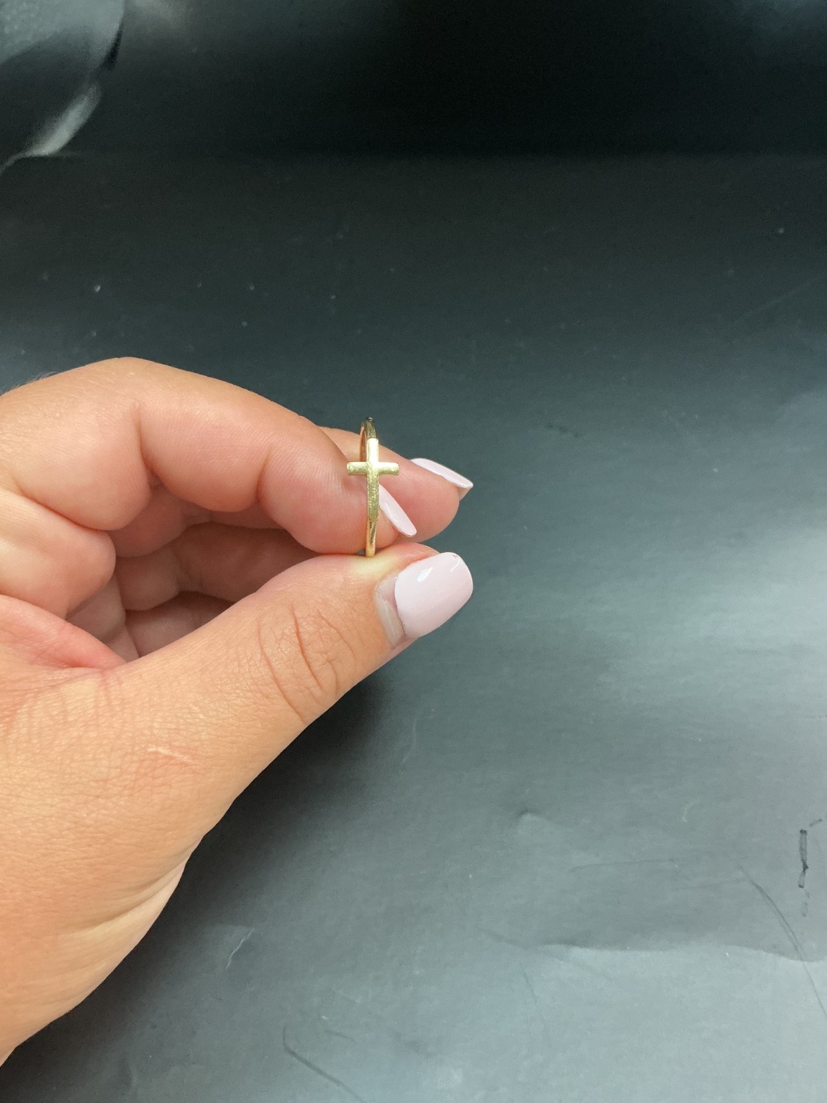 JAMES AVERY 14K GOLD HORIZON CROSS SIZE 8 RING 2.3grams