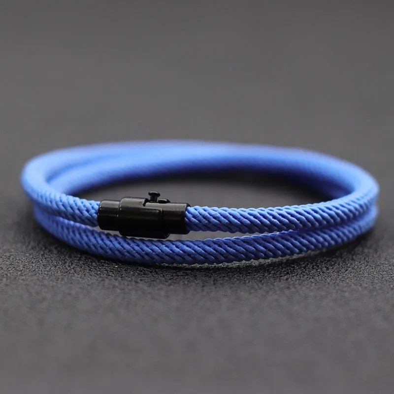 Simple Style Men’s Rope Bracelet Double Layer Thread Fabric Casual Accessory