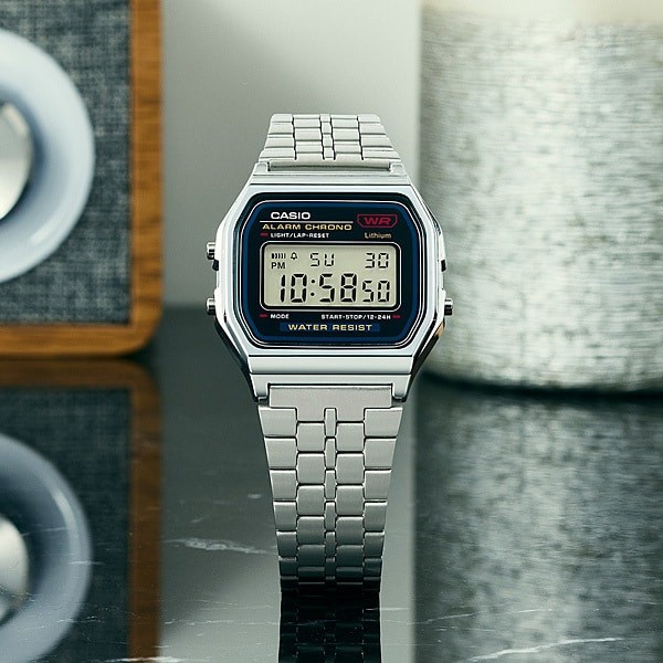 CASIO A159WA-N1 Made in Japan Classic Digital Watch Stainless Steel Band