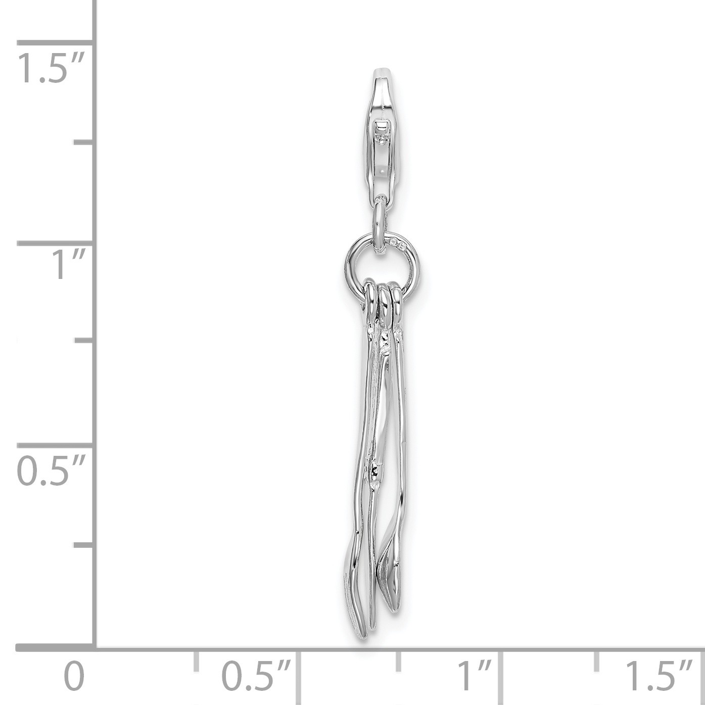 Amore La Vita Silver Polished 3-D Cutlery Charm with Fancy Lobster Clasp QCC681