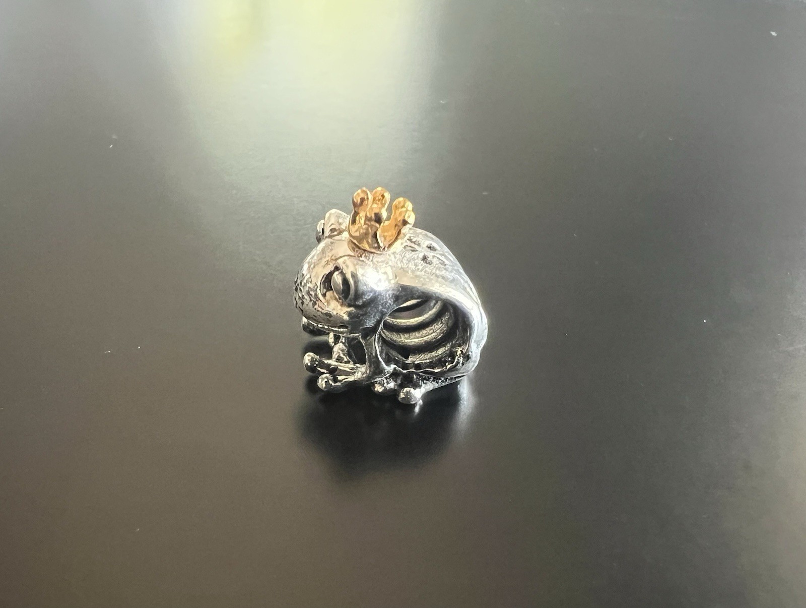Pandora Frog Prince Charm 925 ALE with 14K Gold Crown