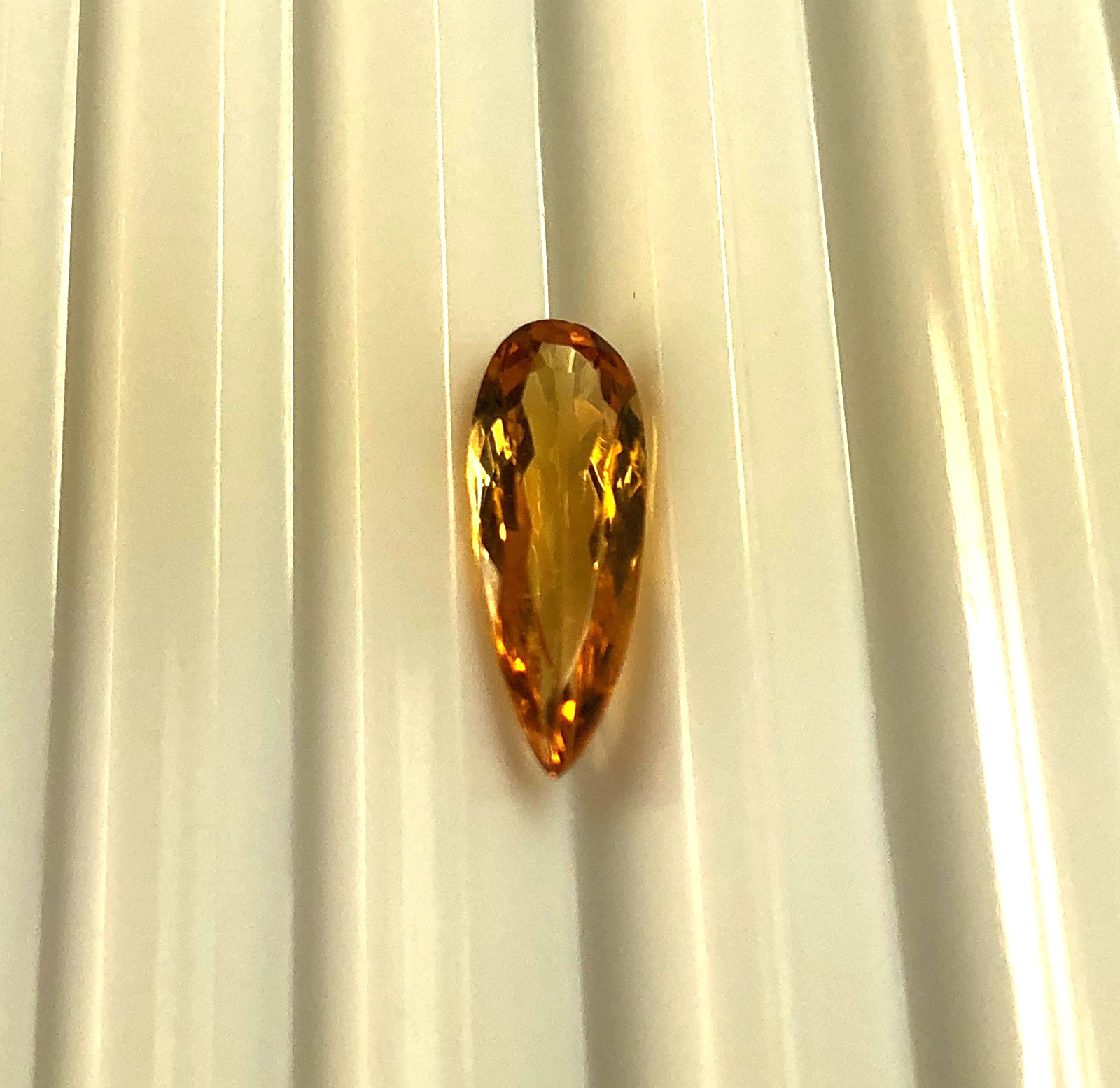Imperial Topaz 1.86 Ct Clarity IF Pear Cut Natural Golden Brazil I083
