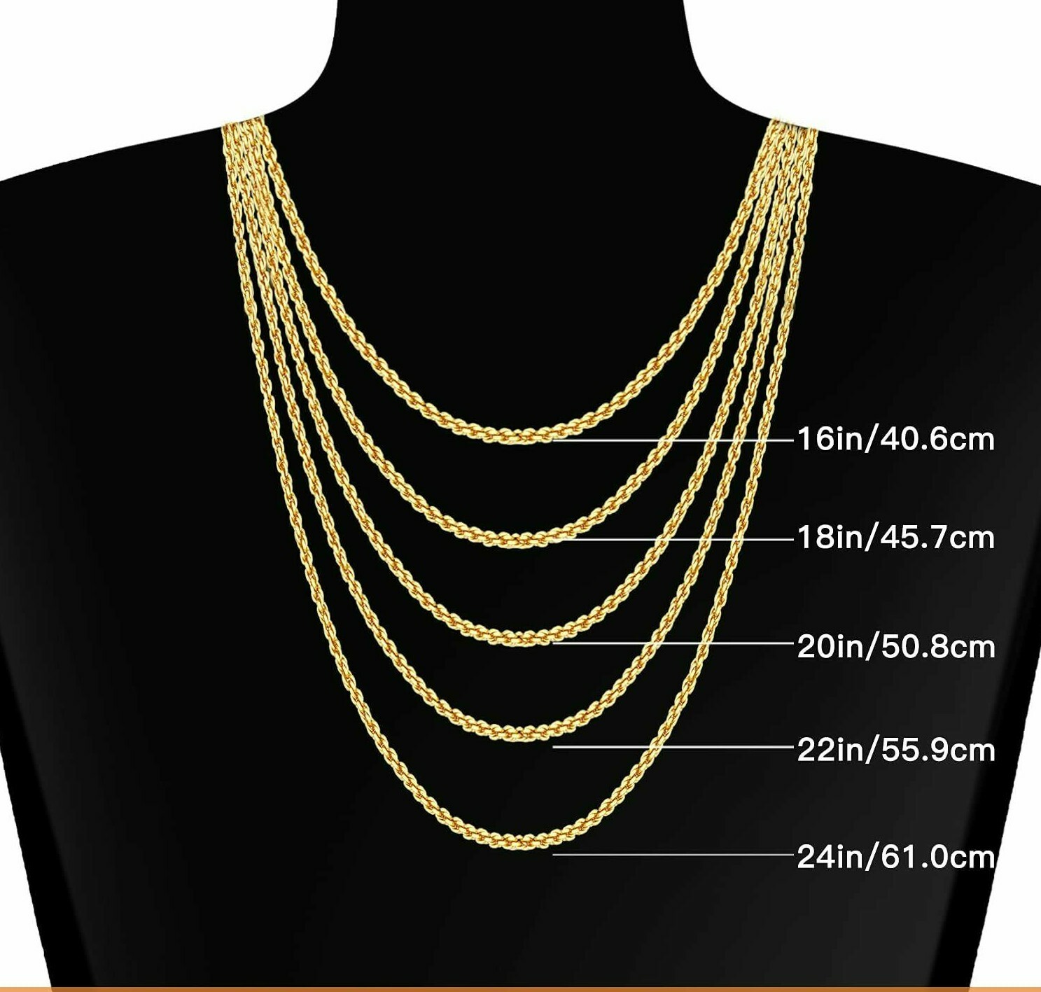 Authentic 14K Solid Yellow Gold Box Chain Necklace 0.55mm-0.9mm All Size 16″-24″