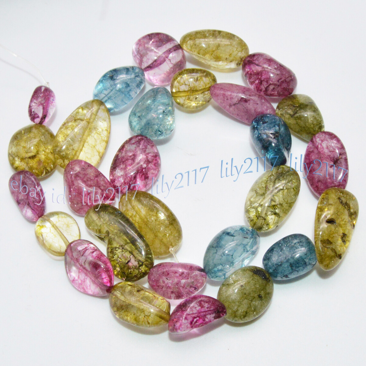 12-15mm Multicolor Tourmaline Irregular Freeform Nugget Gemstone Loose Bead 15”