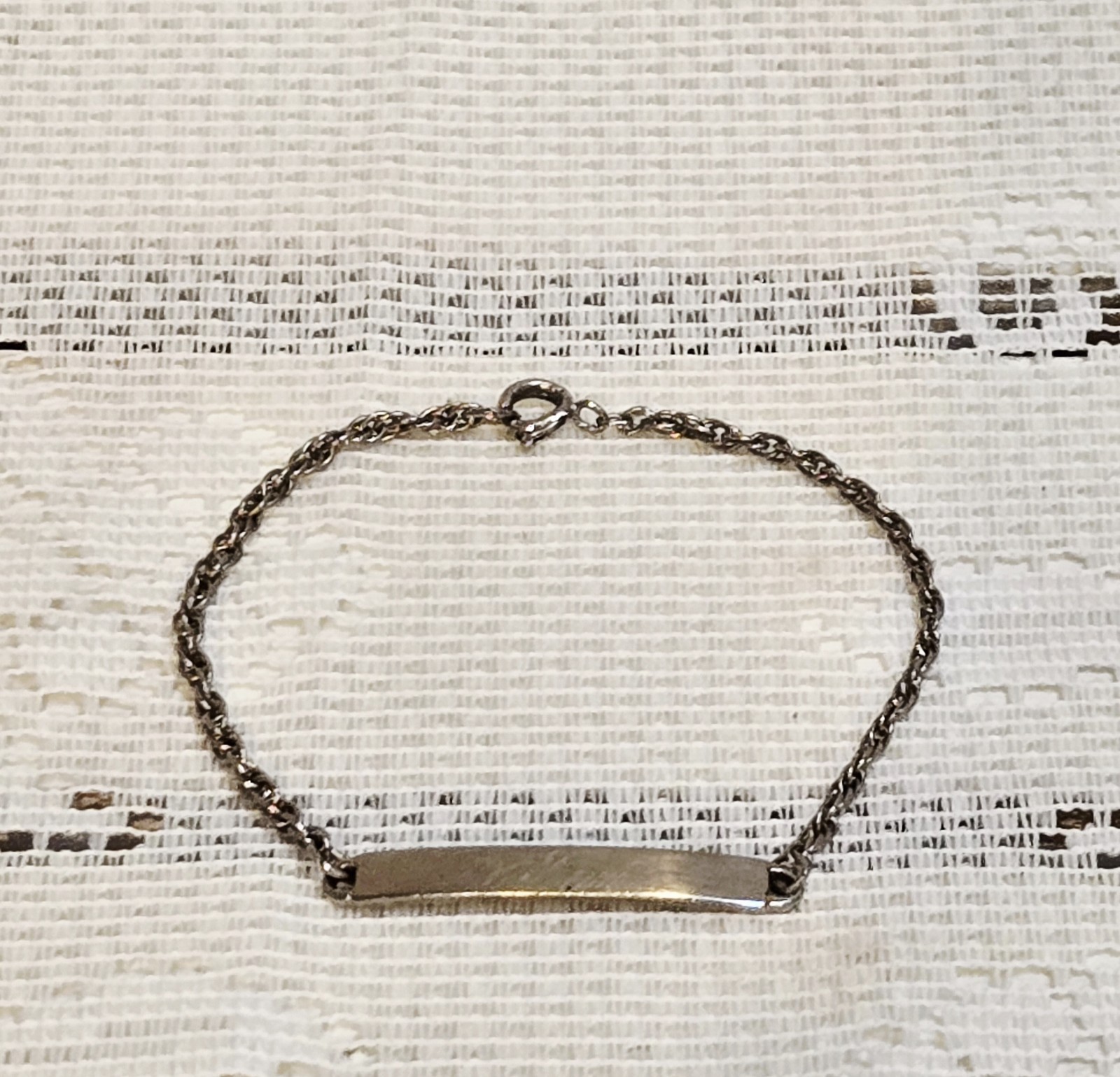 Vintage Speidel USA ID Bracelet Silver Tone Engraved Intials *READ DESCRIPTION*