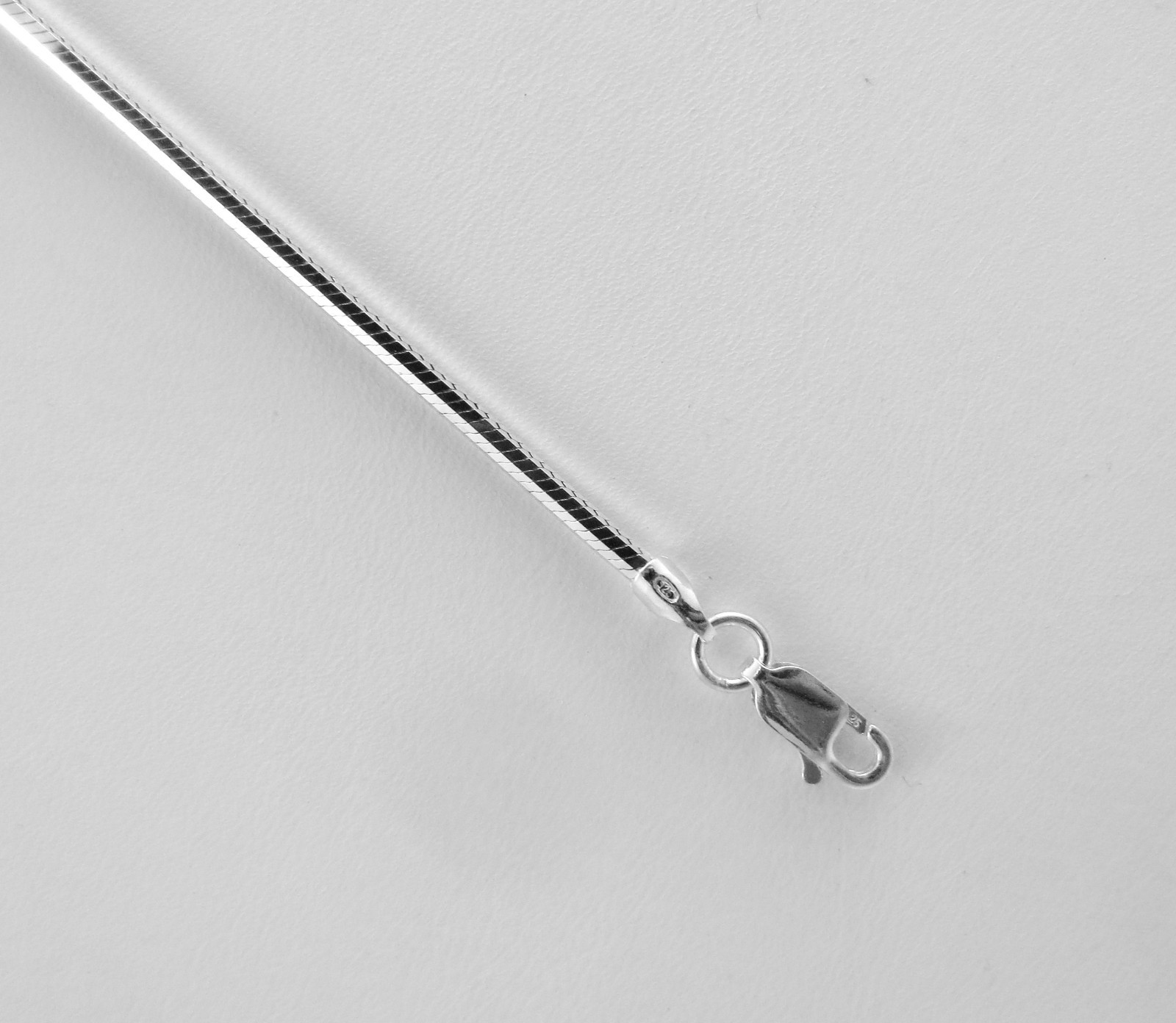 2mm 8 Sided D/C Sterling Silver Liquid Snake Italian Chain 16,18,20,22,24 inches