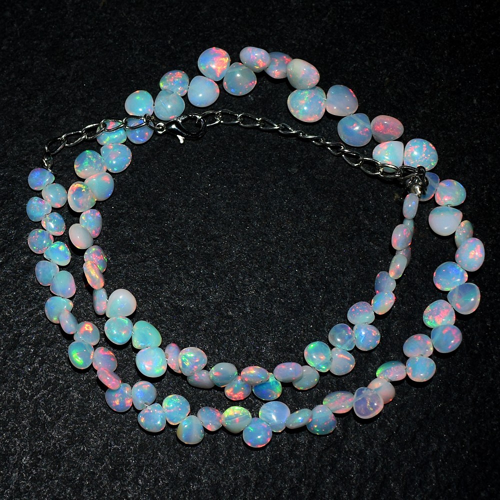 Exclusive 101 Cts World Class Amazing Ethiopian Opal Beaded Necklace VK 14 E711
