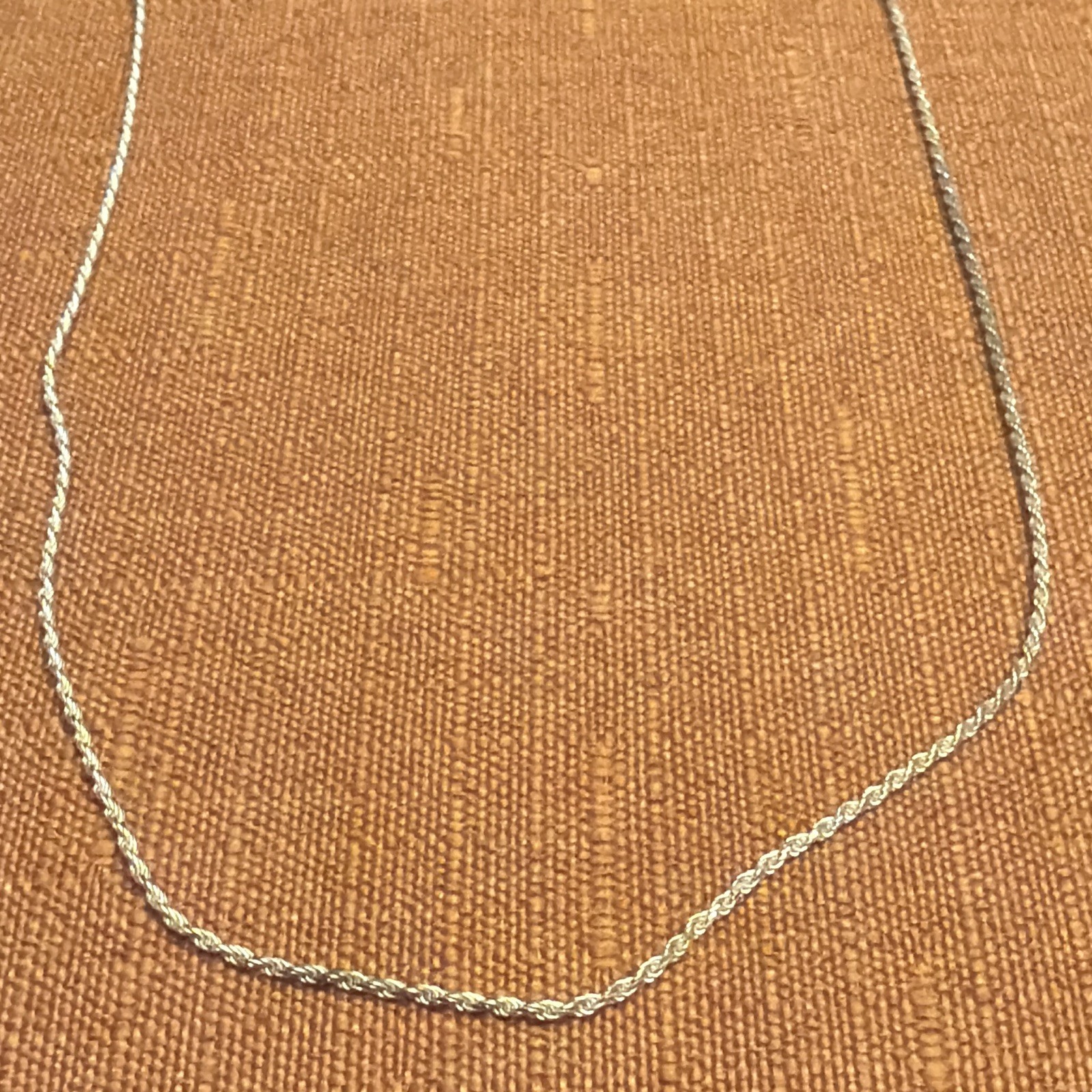 Italy 925 Sterling Silver Rope Chain Necklace, Spring Ring Closure, No Stone