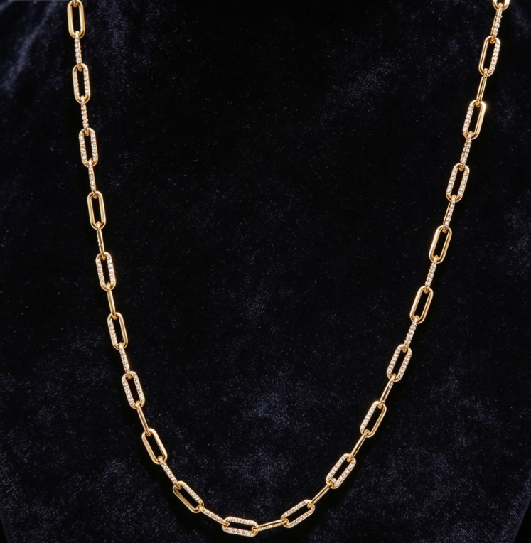 14k Yellow Gold 4mm Paperclip Chain Rolo Dainty Link Cable Necklace Womens 22″