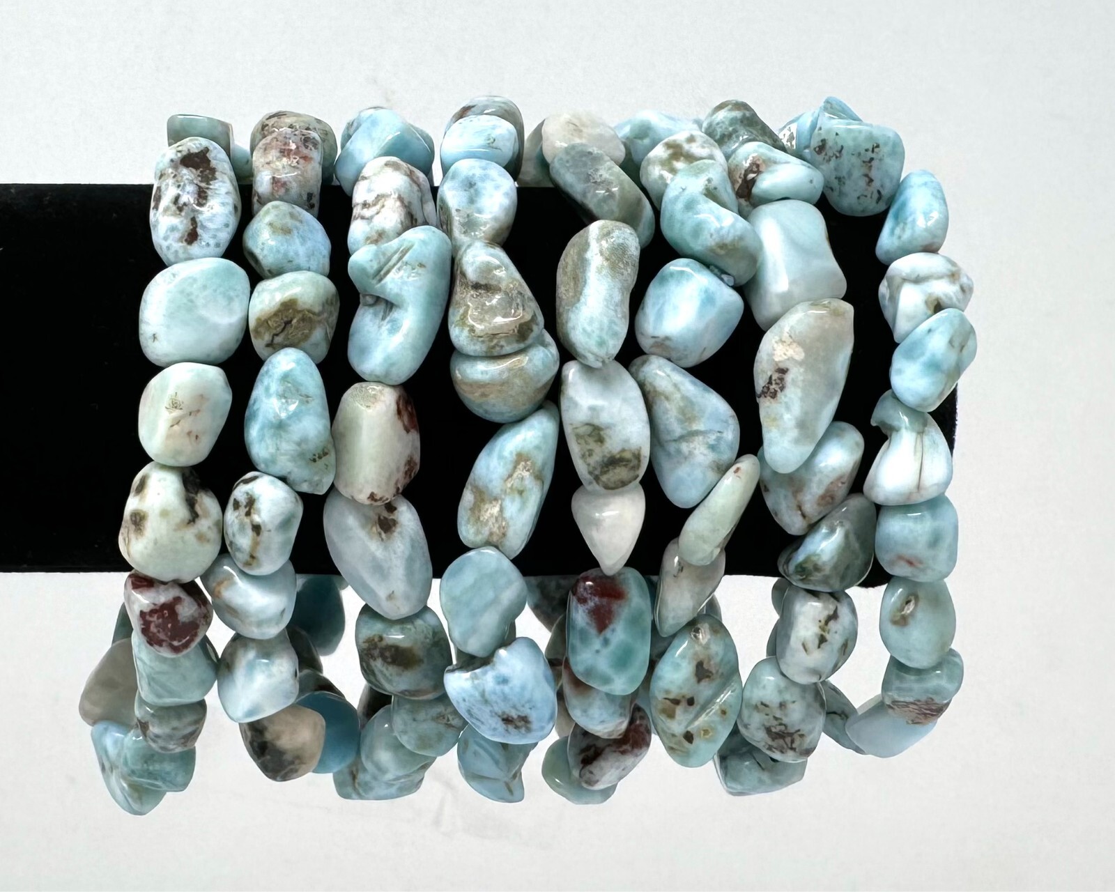 Larimar Tumbled Gemstone Bracelet 6-8 mm Nuggets (Larimar Crystal Bracelet)