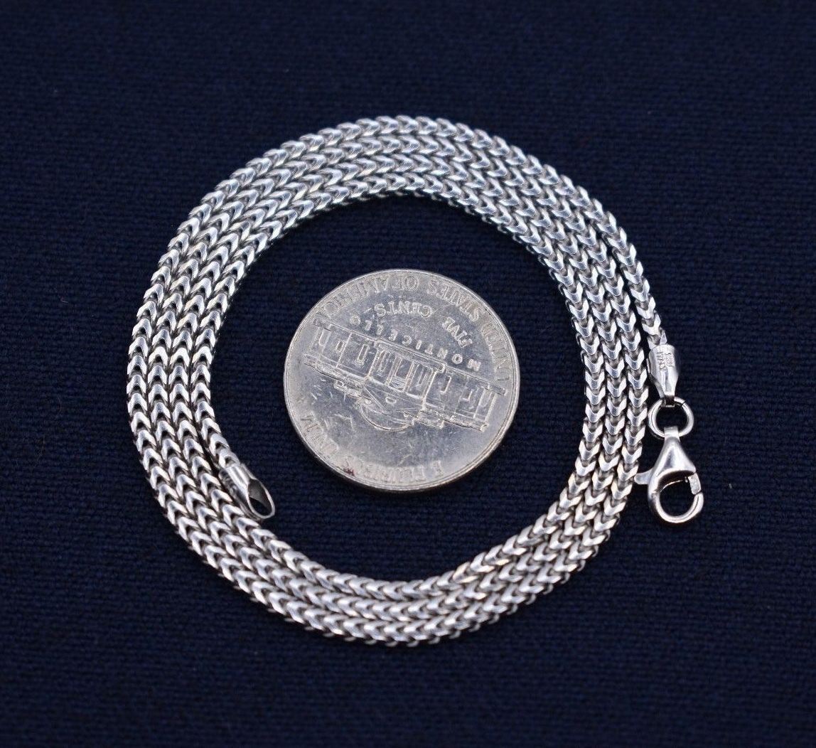 1.8mm Anti-Tarnish Solid Franco Chain Necklace Real 925 Sterling Silver ITALY