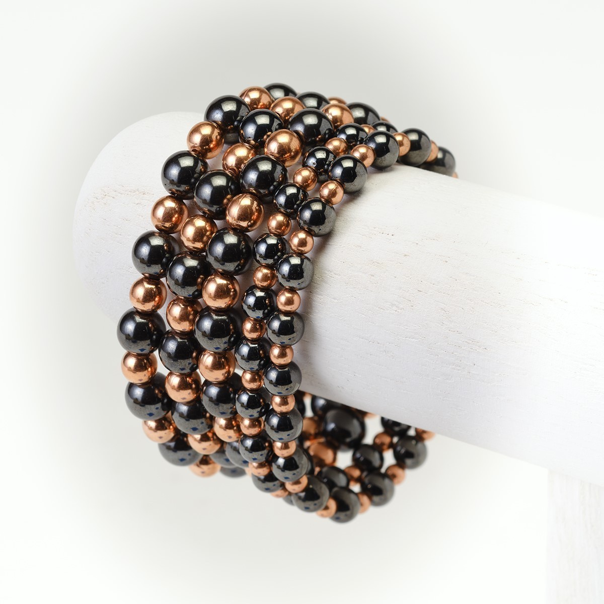 Genuine Copper Magnetic Hematite Stretch Bracelet Healing Protective Grounding