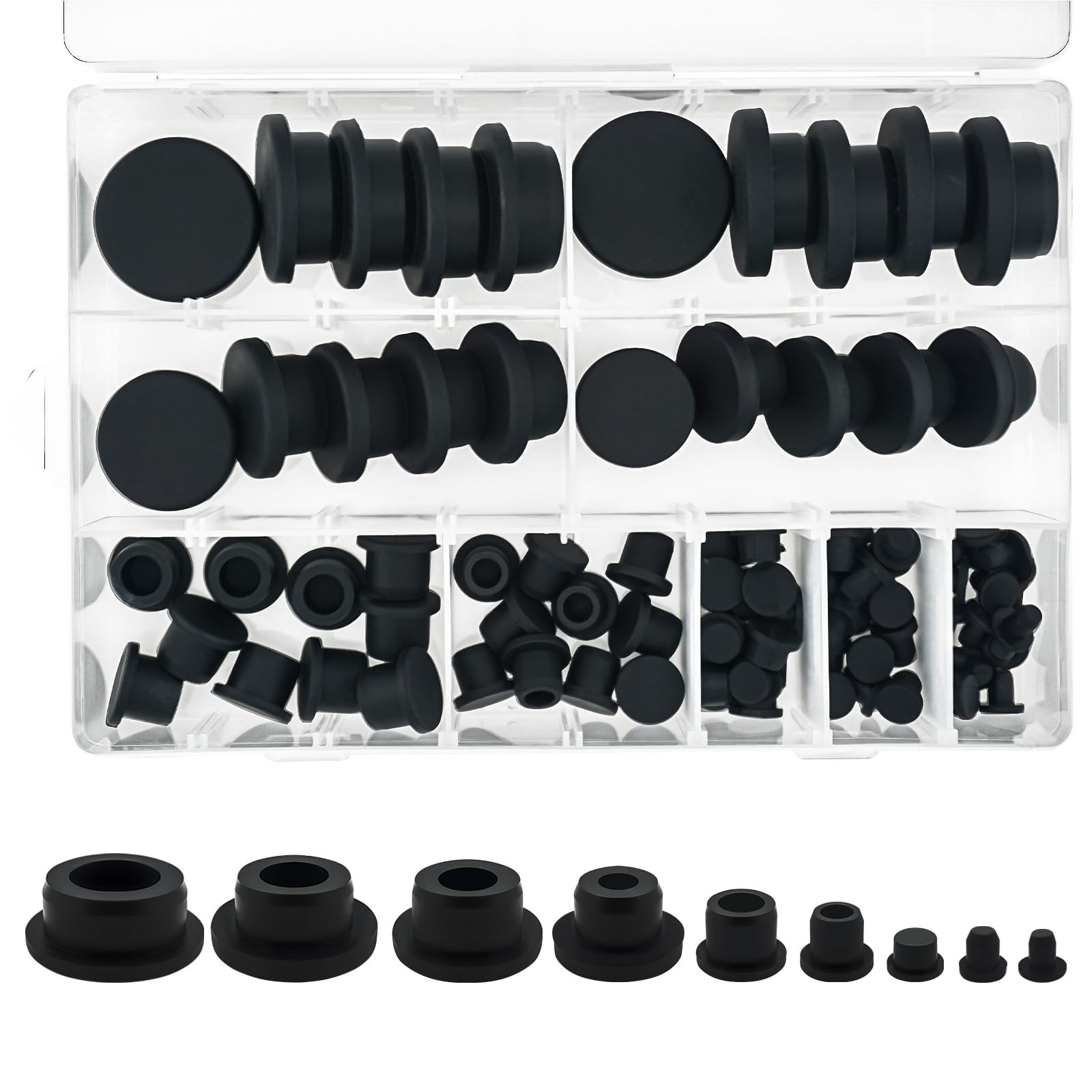 85PCS Silicone Stoppers Kit – Hole Plugs for Round Holes, T-Type Rubber Plugs fo