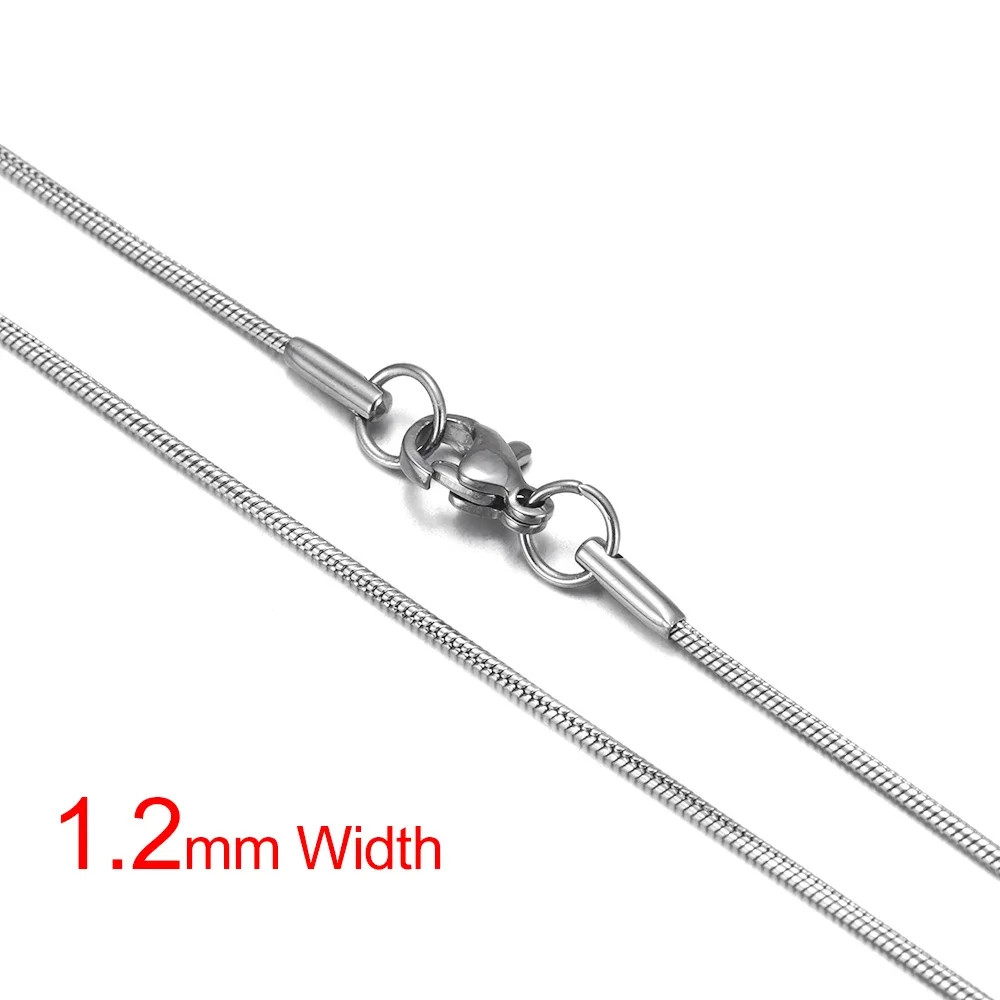 Stainless Steel Finished Chains Necklace Snake Chain with Lobster Clasp Steel To
