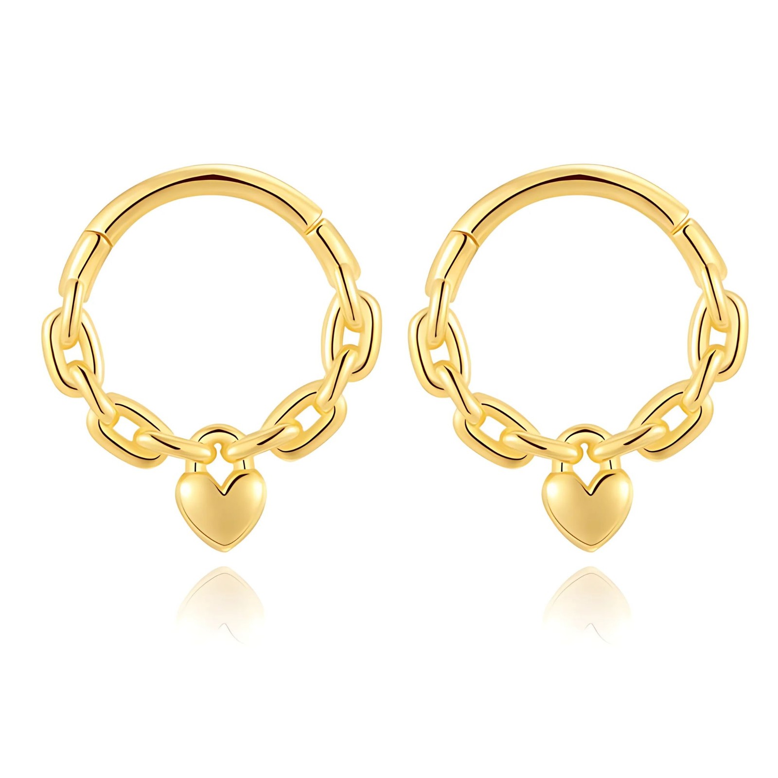 Heart Hoop Earring 16G 1.2mm Cartilage Nose Septum Body Piercing Jewelry Ster…