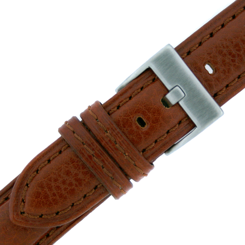 Strap Extra Thick Padded Watch Band Leather Brown Mens 18mm – 26mm
