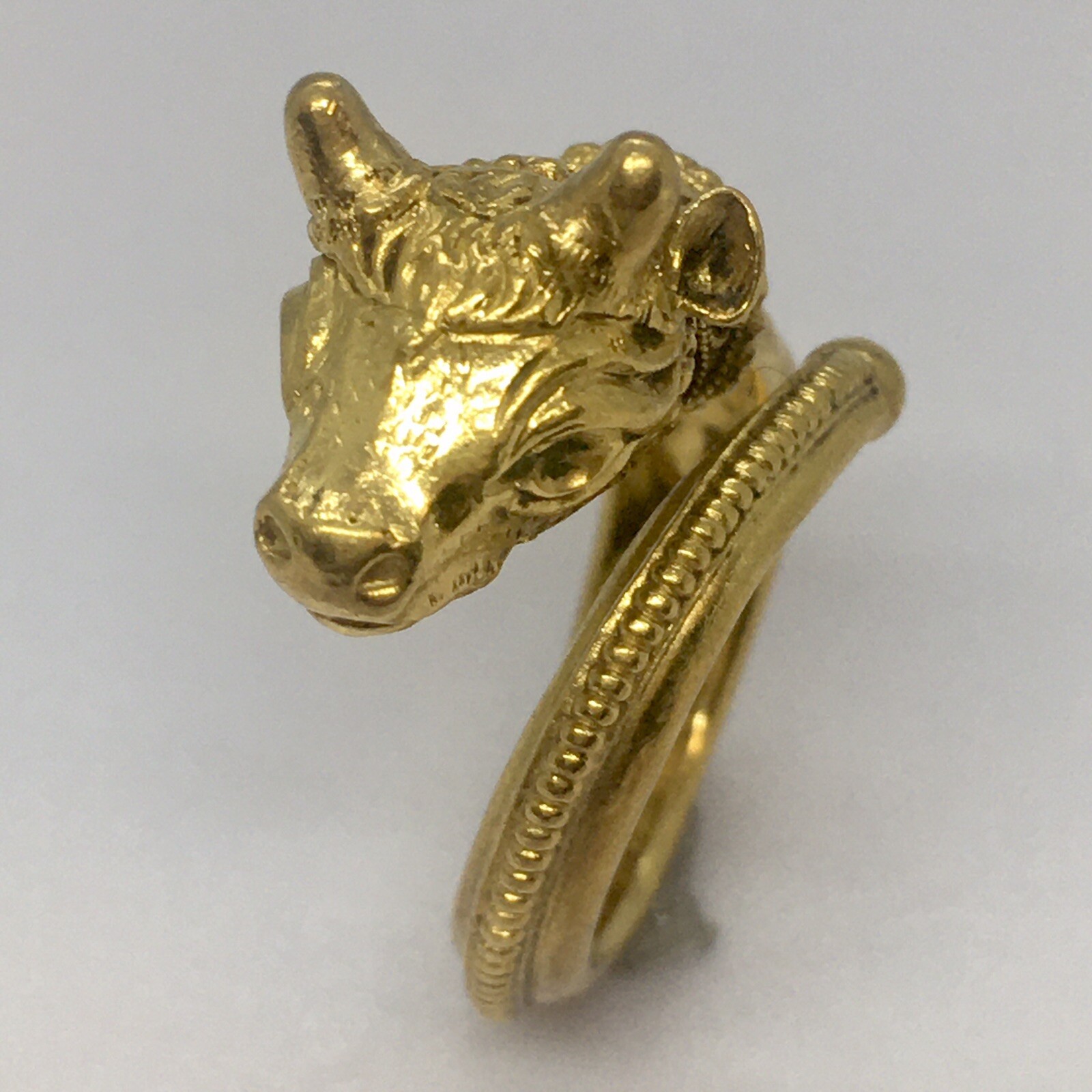 Antique 22K GOLD El Toro Ring 7.7 Gram Size 5 Adjustable Granulation Hand Made