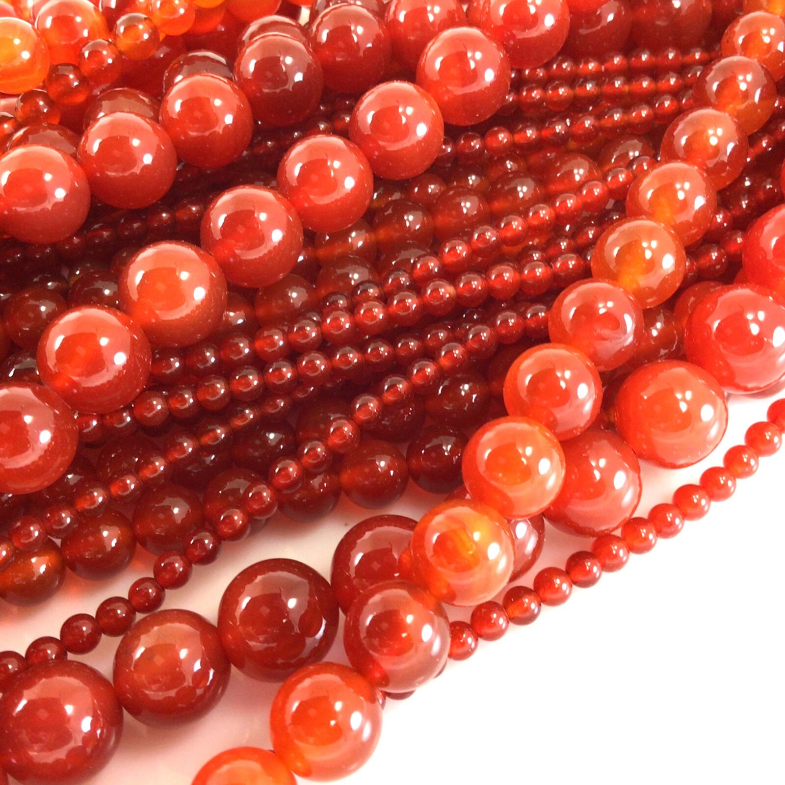 Natural Red Carnelian Spacer Round Bead 15″ 3mm 4mm 6mm 8mm 10mm 12mm Wholesale