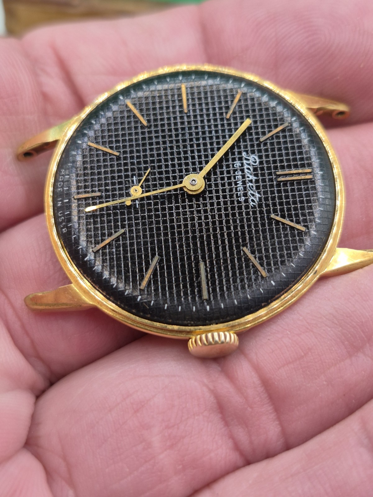 Soviet Raketa wristwatch with a gold-plated case