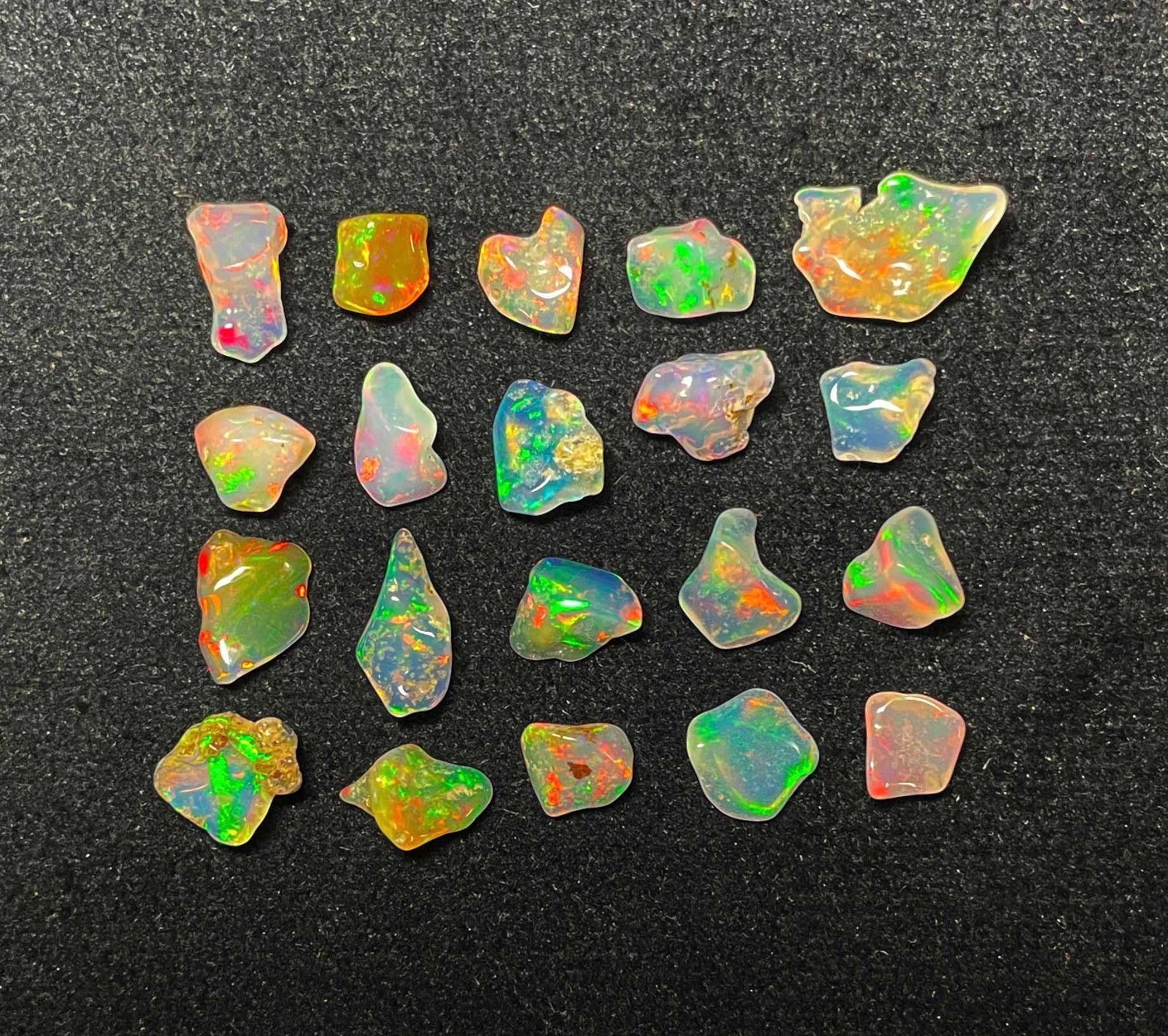 Natural Multi Fire Ethiopian Opal Polish Rough Loose Gemstone Lot 100 CT