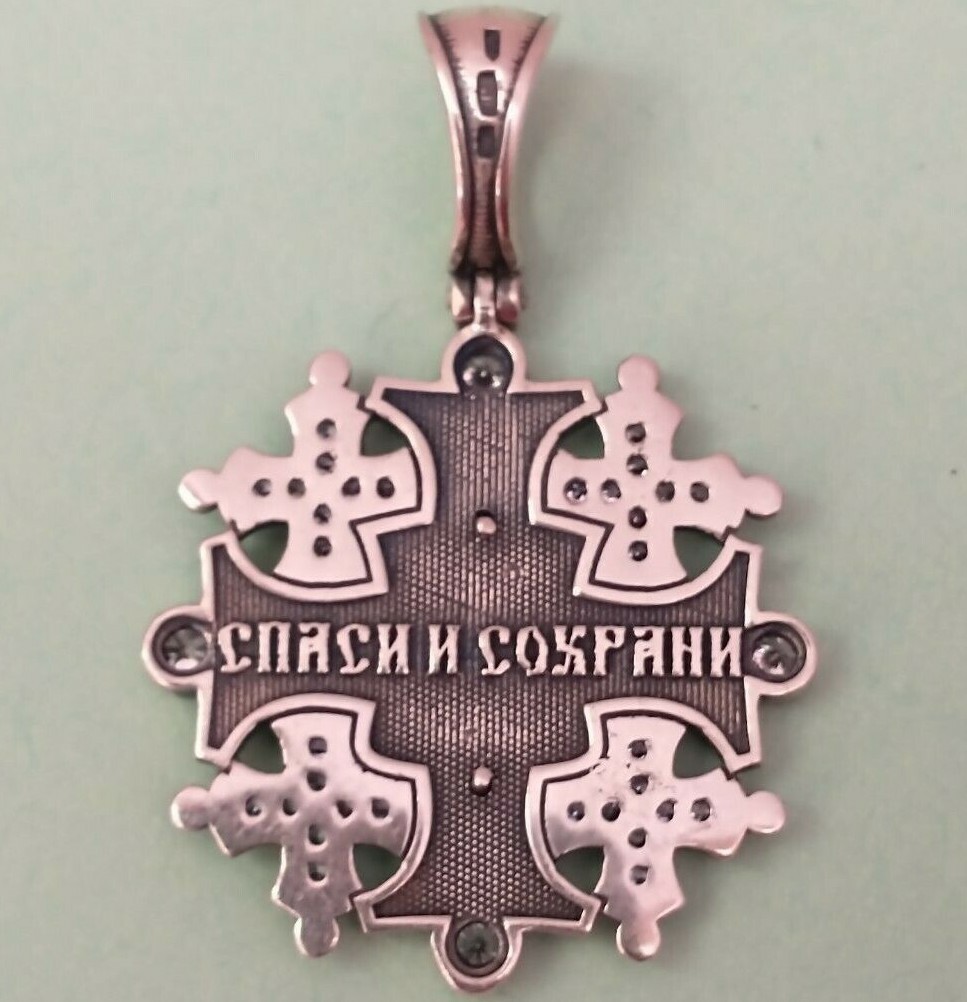 STERLING SILVER, CUBIC ZIRCON SAINT GEORGE 7.7 GRAMS, 28.5mm WIDE, 31.5mm LONG