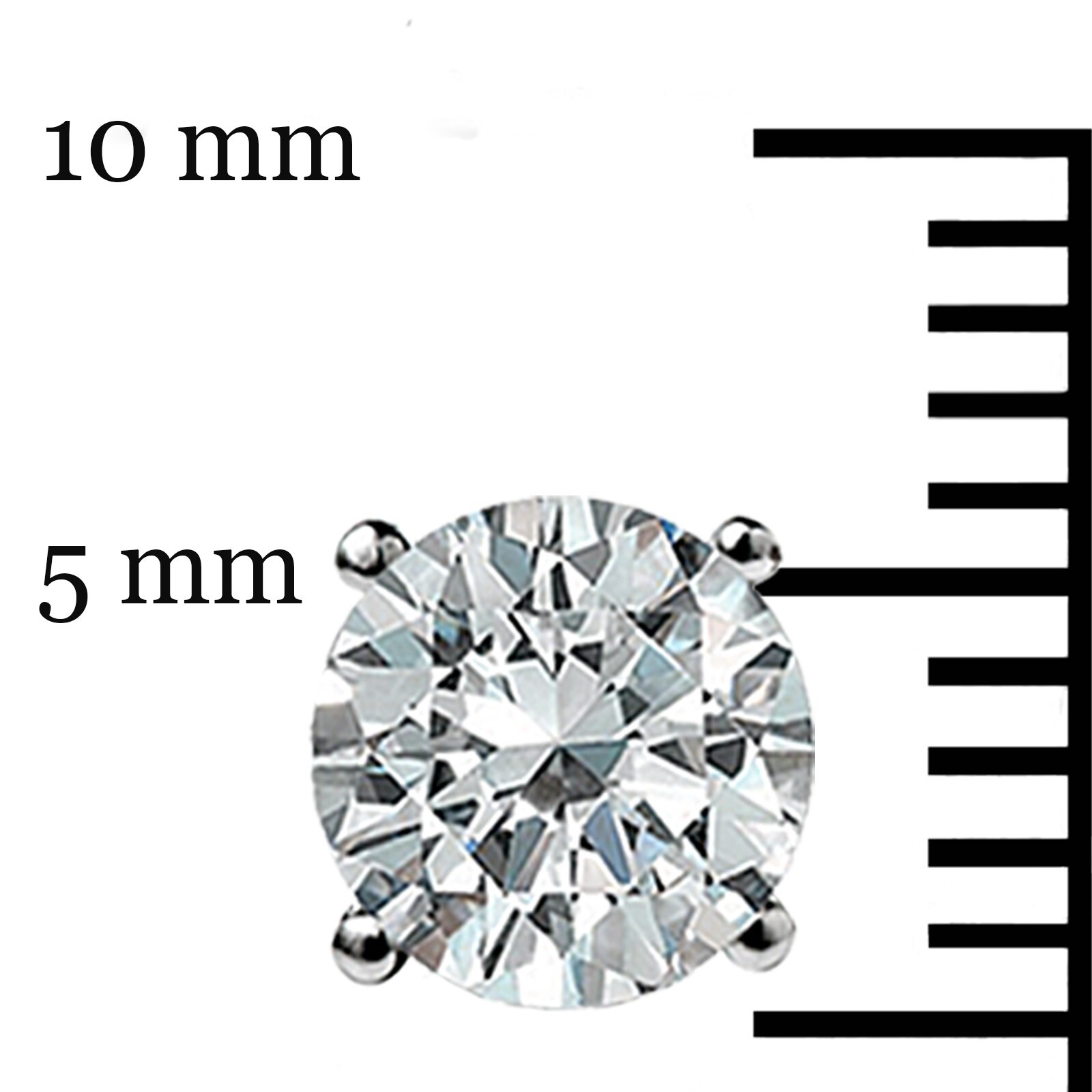 2Ct Brilliant Round cut GRA Certified Moissanite Stud Earrings 14K WhiteGold