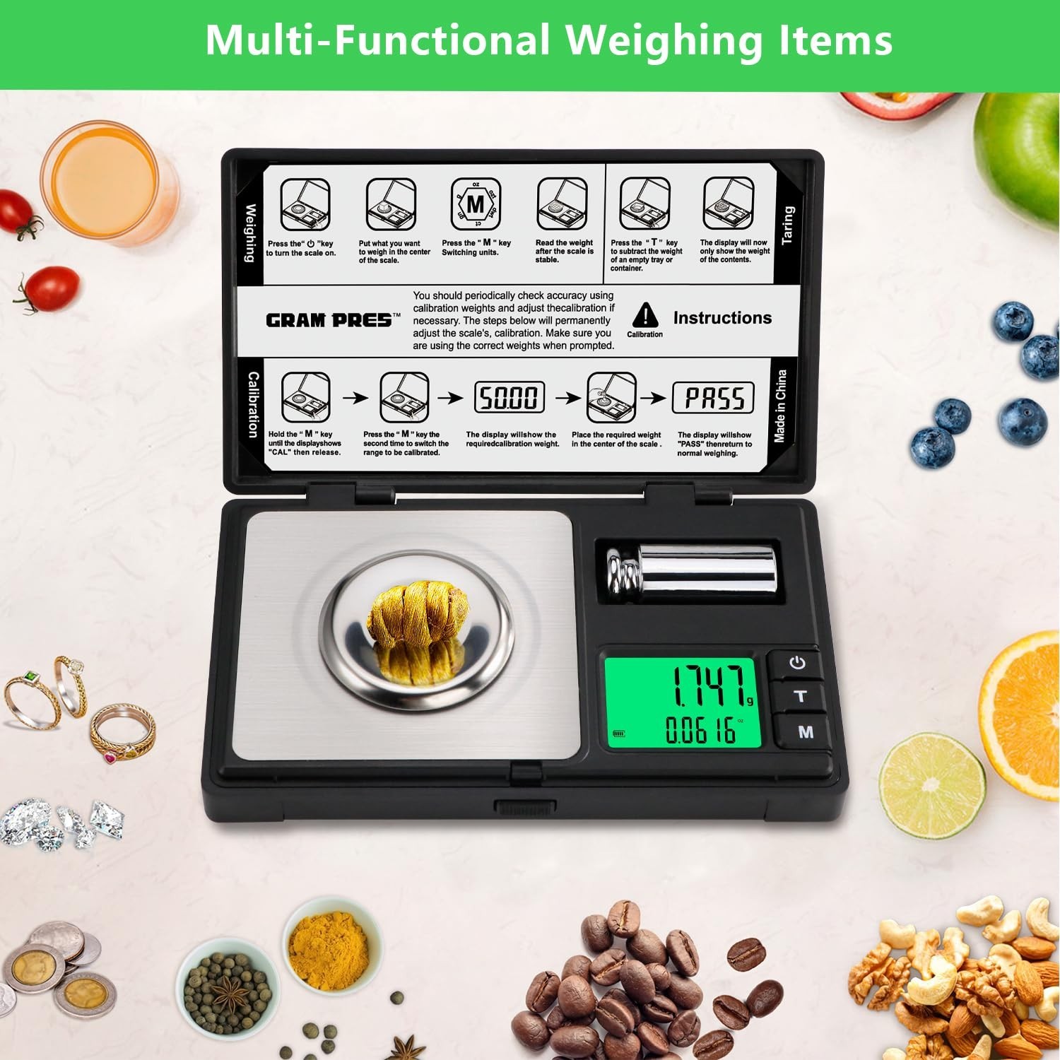 High Precision Mini Pocket Scale 50g x 0.001g for Weighing Powders, Jewelry, Gem