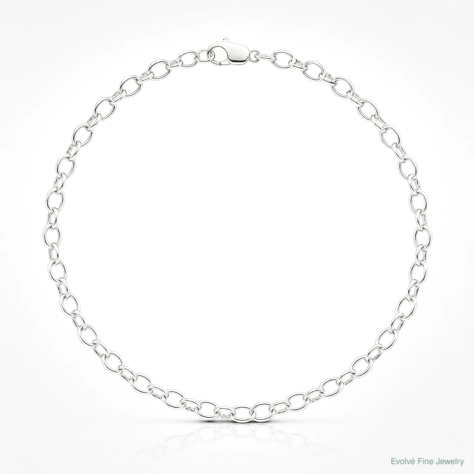 Sterling Silver 5mm Fancy Rolo Chain Bracelet 7″-8″