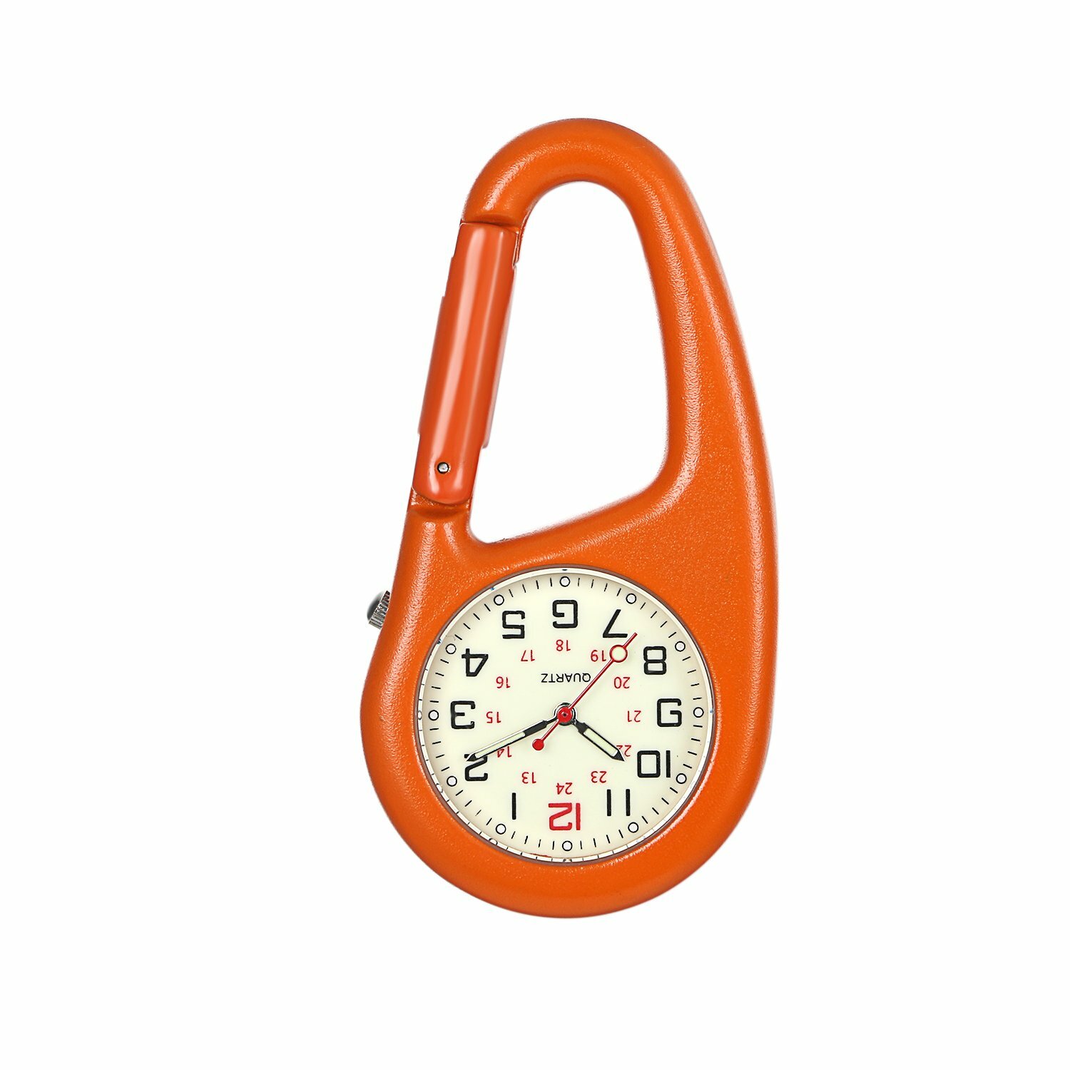 Clip-on Quartz Watch Backpack Fob Watch Luminous Arabic Numeral Carabiner Watch