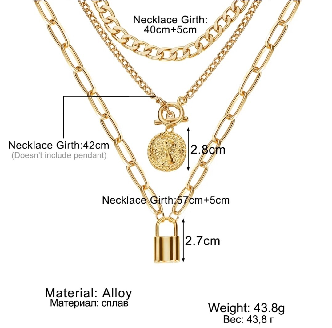 Chunky Multi-Layer Necklace Trendy Pendants Choker Women Fashion Jewelry 98-3