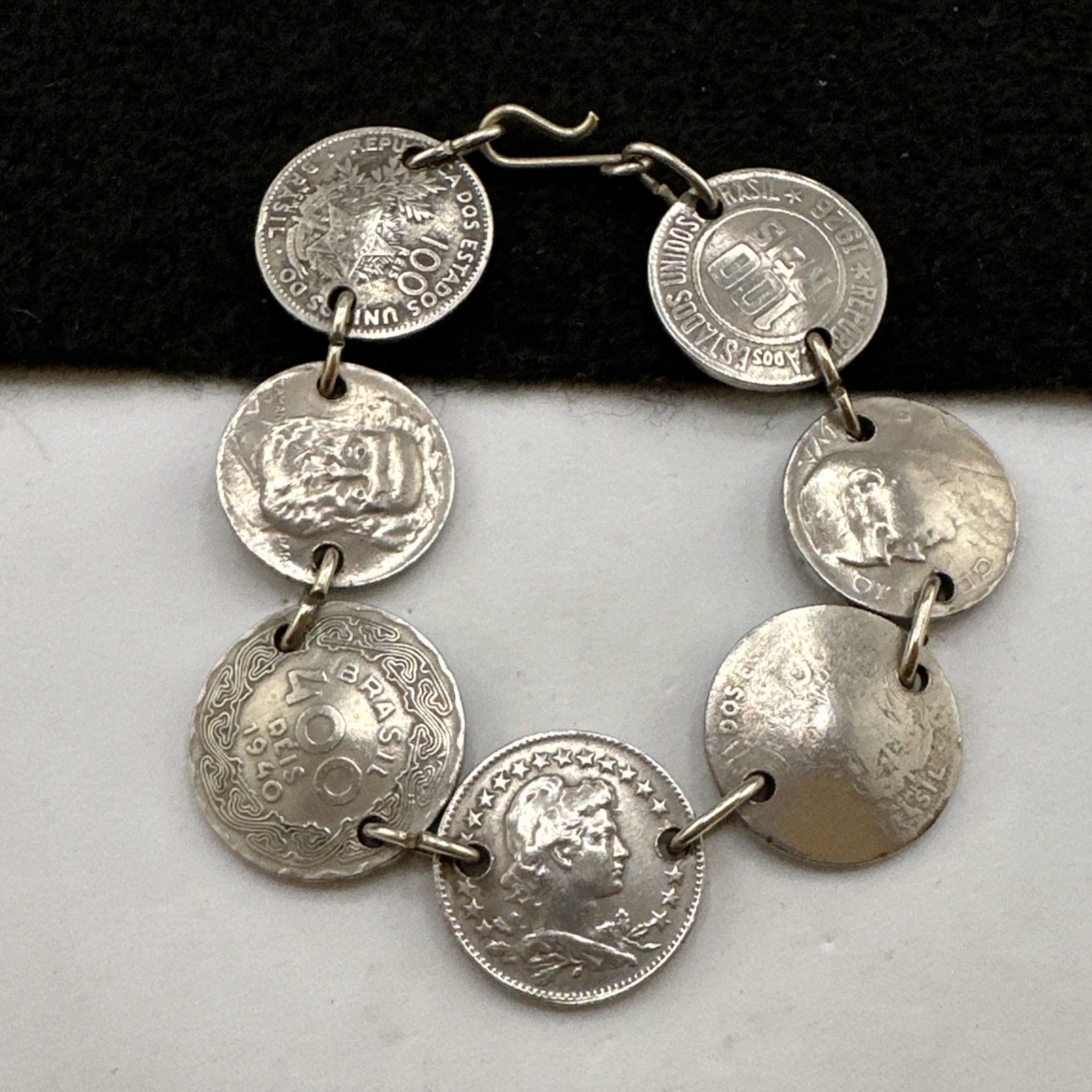 Vintage Republica Dos Estados Unidos Do Brasil Coin Bracelet