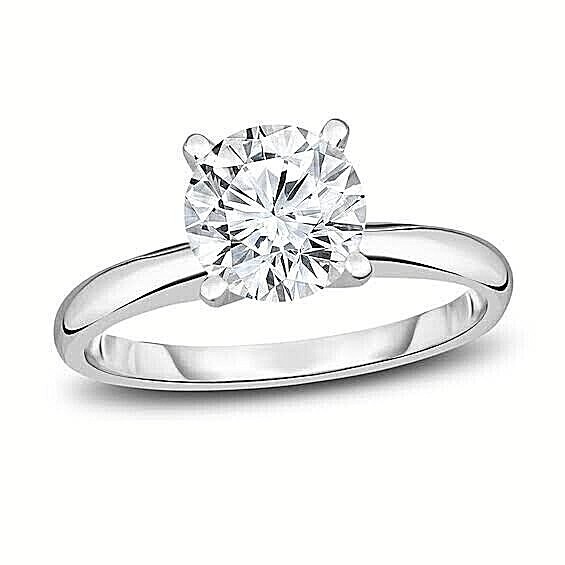 2ct round cut real moissanite ring 14k white gold plated