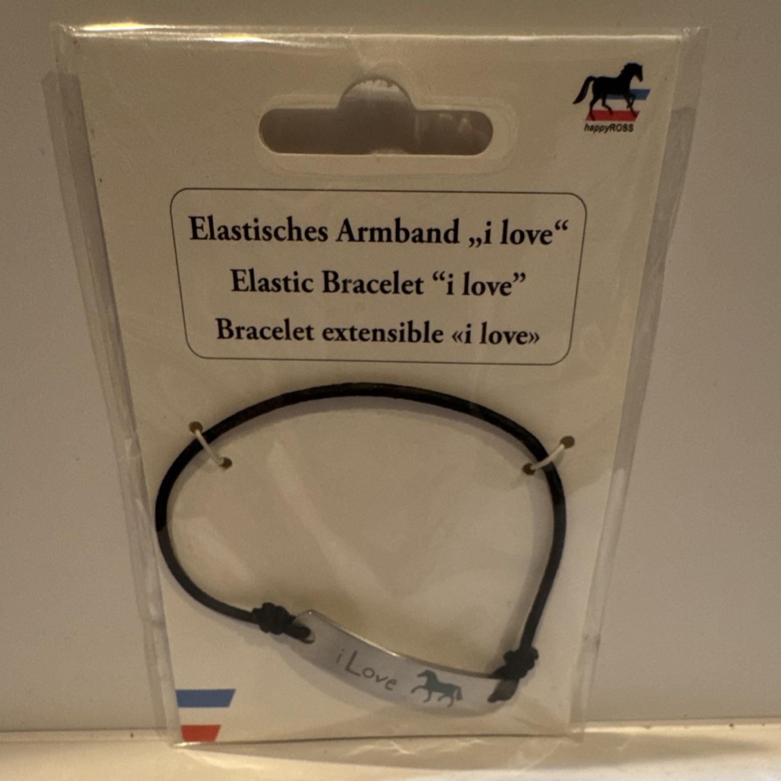 happyROSS Adjustable Nickel-Free Stainless Steel Charm Bracelet Horse Motif