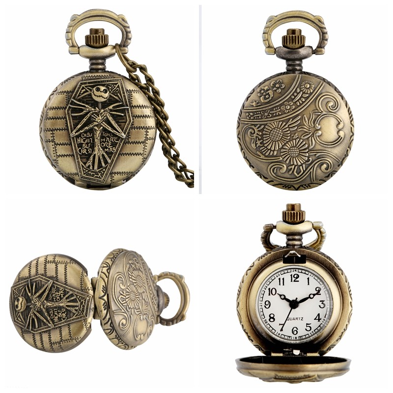 Multi-Style Mini Pocket Watch Designs Quartz Analog Vintage with Necklace Chain