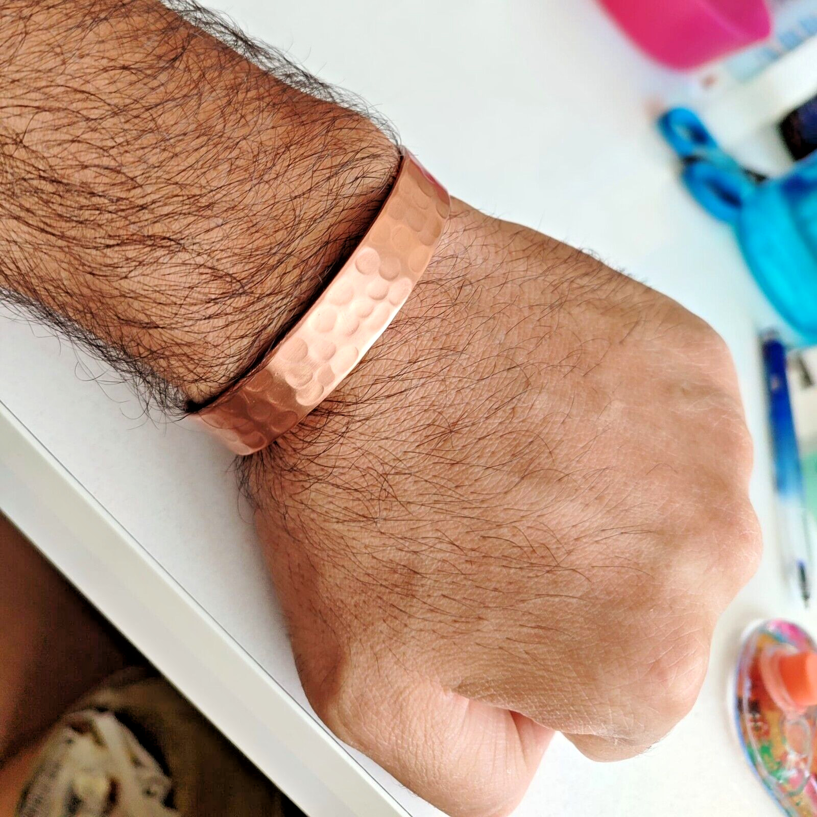 100% Pure Copper Bracelet Heavy Hand Made Healing Unisex Men Women 35gr 1.25oz