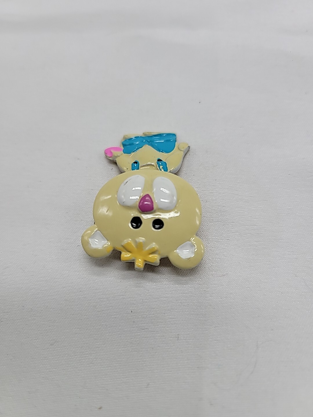 Vintage Enamel Bear Pin w/ Moveable Dangling Body, Made in Korea, 1.5” Tall Cute