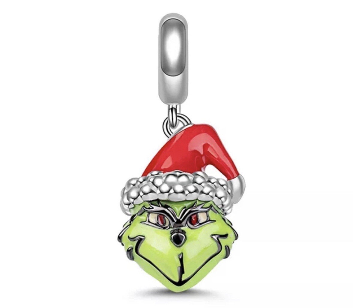 Grinch Sterling Silver S925 dangle charm.