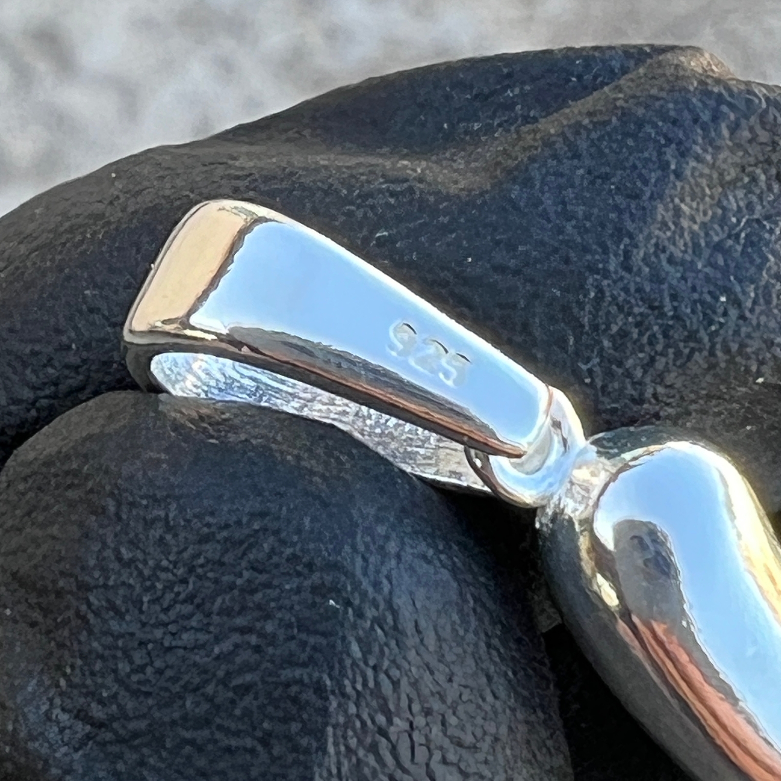 Solid 925 Sterling Silver Italian Horn Cornicello Amulet Plain Lucky Pendant