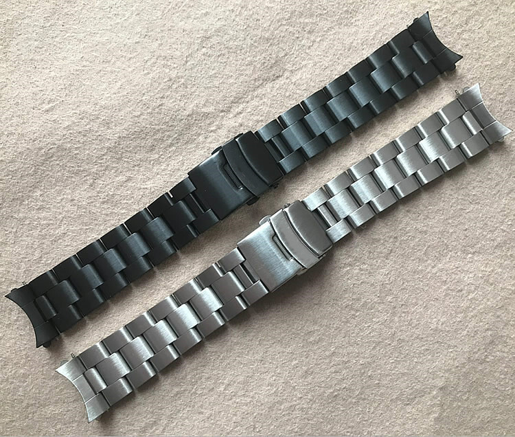 High Quality Solid Stainless Steel Watch Strap Band curved end 19/20/21/22/23mm